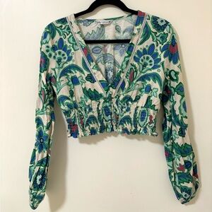 Boho-Chic Printed Crop Top – Vibrant & Stylish